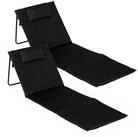 Spetebo Gartenliege Strandmatte 2er Set klappbar mit verstellbarer R&uuml;ckenlehne,