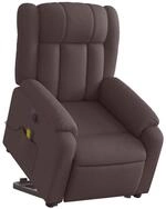 vidaXL Sessel Elektrischer Massagesessel mit Aufstehhilfe Dunkelbraun Stoff...