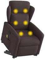 vidaXL Sessel Massagesessel mit Aufstehhilfe Dunkelbraun Stoff (1-St)