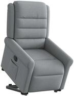 vidaXL Sessel Relaxsessel mit Aufstehhilfe Elektrisch Hellgrau Stoff (1-St)