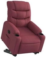 vidaXL Sessel Relaxsessel mit Aufstehhilfe Elektrisch Weinrot Stoff (1-St)
