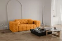 Fun M&ouml;bel Sofa Sofa Designersofa CHANTAL 2-Sitzer in Stoff Opera Velvet