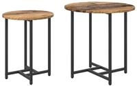 vidaXL Beistelltisch Beistelltisch-Set 2 pcs Altholz und Schwarz (2-St)