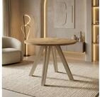 WFL GROUP Esstisch Ravano ausziehbar rund modern mit Holzbeinen in Kaschmir...