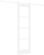 vidaXL Haust&uuml;r Schiebet&uuml;r Wei&szlig; 61 x 198,5 cm Massivholz Kiefer und Glas...