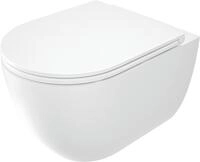 Deante Tiefsp&uuml;l-WC Wand WC Wei&szlig; D-Form Tiefsp&uuml;ler sp&uuml;lrandlos mit Softclose...