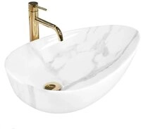 wohnwerk.idee Aufsatzwaschbecken Waschbecken oval Keramik Design Badwaschbecken