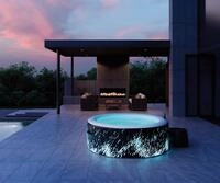 Intex Whirlpool Glow Deluxe, aufblasbares Aufstellbecken, (Set, 9-tlg), 145 cm