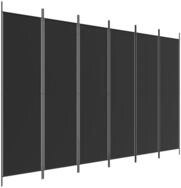 vidaXL Paravent, 6-tlg. Raumteiler Schwarz 300x200 cm Stoff