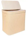 relaxdays W&auml;schekorb Bambus W&auml;schekorb mit Deckel, natur, 130 L braun 58 cm x...