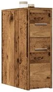 vidaXL Schrankmodule Badschrank Schmal mit Rollen Altholz-Optik Holzwerkstoff