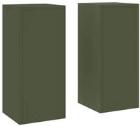 vidaXL Blumenst&auml;nder Pflanzenst&auml;nder 2 pcs Olivgr&uuml;n 24 x 24 x 55 cm Stahl (2...