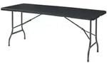 en.casa Campingtisch, &raquo;Mark&laquo; Klapptisch rechteckig 180x75x72 cm Rattanoptik Schwarz