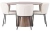 ebuy24 Essgruppe Lanzo Essgruppe Tisch natur und 4 Edina St&uuml;hle wei