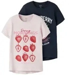 Name It Kurzarmshirt NKFVIX 2P SS TOP (Packung, 2-tlg) Baumwollmischung, normal