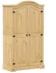 vidaXL Kleiderschrank Kleiderschrank Corona 102x52x186 cm Massivholz Kiefer...
