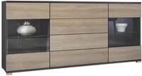 Vladon Sideboard Bari V2 (Kommode mit 2 T&uuml;ren, 4 Schubladen und 2 flexible