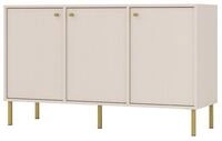 Selsey Sideboard OKTIO, Anrichte mit T&uuml;ren und F&auml;chern, Sandbeige / Schwarz