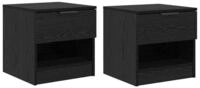vidaXL Bett Bettschrank 2 pcs Schwarz Eichen-Optik 40 x 39 x 40 cm (2-tlg)