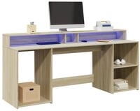 vidaXL Schreibtisch 200 x 55 x 91 cm LED Schreibtisch B&uuml;rotisch Arbeitstisch