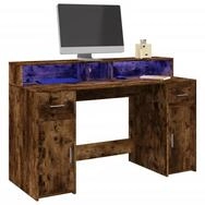 vidaXL Schreibtisch 140 x 55 x 91 cm LED Schreibtisch B&uuml;rotisch Arbeitstisch