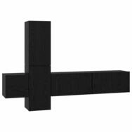 vidaXL TV-Schrank TV-Schrankset 5 pcs Schwarz Eichen-Optik Holzwerkstoff (5-St)