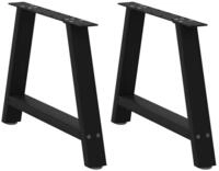vidaXL Tischbein Couchtischbeine A-Form 2 Stk. Schwarz 60x(42-43) cm Stahl