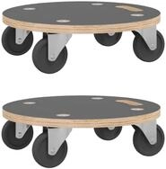 vidaXL Transportroller Transportroller 2 Stk. Rund &Oslash;38x11,5 cm 250 kg, (2-St)