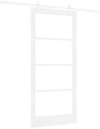 vidaXL Haust&uuml;r Schiebet&uuml;r Wei&szlig; 93 x 202 cm Massivholz Kiefer und Glas (1-St)