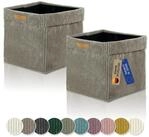 Lycce Regalkorb Kallax Boxen Cord 2er Set taupe, Aufbewahrungsbox faltbar...