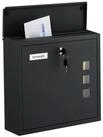 relaxdays Wandbriefkasten Briefkasten mit Sichtfenster, schwarz