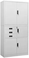 vidaXL Aktenschrank B&uuml;roschrank Hellgrau 90x40x180 cm Stahl (1-St)