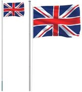 vidaXL Flagge Flagge Gro&szlig;britanniens mit Mast 6,08 m Aluminium