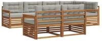 vidaXL Gartenlounge-Set Outdoor-Sofagarnitur mit Kissen 7 pcs Nat&uuml;rlich und