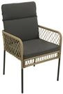 DEGAMO Gartenstuhl RAVALLO, Geflecht beige, mit Polsterauflage grau, moderne...