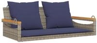 vidaXL Gartenbank H&auml;ngebank mit Kissen Grau 109x62x40 cm Poly Rattan (1-St)