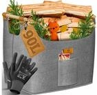 KESSER Kaminholzkorb XL &ndash; 60/90 L Volumen, rutschfeste Holzgriffe,...