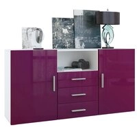 Vladon Sideboard Skadu (Kommode, mit 2 T&uuml;ren, 3 Schubladen und 1 offenem Fach),