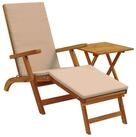 vidaXL Gartenliege Liegestuhl zum Verstellen und Klappen 2 pcs Taupe, 2 St.