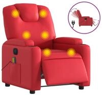vidaXL Massagesessel, Relaxsessel Elektrisch Rot Kunstleder