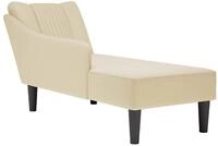 vidaXL Chaiselongue, Chaiselongue mit Rechter Armlehne Creme Stoff