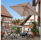 Sekey Sonnenschirm 200 x 150 cm Holzoptik Balkonschirm Rechteckig Wasserdicht,