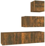 vidaXL TV-Schrank 4-tlg. TV-Schrank-Set R&auml;uchereiche Holzwerkstoff (4-St)