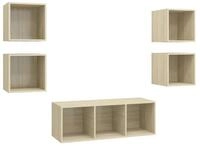 vidaXL TV-Schrank 5-tlg. TV-Schrank-Set Sonoma-Eiche Holzwerkstoff (1-St)