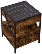 vidaXL Couchtisch Couchtisch mit Infinity-LED R&auml;uchereiche 40x40x51 cm (1-St)