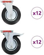 vidaXL Schwerlastrolle 24 Stk. Lenkrollen 200 mm, (24-St)