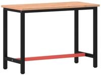 vidaXL Werkbank Werkbank 115x55x81,5 cm Massivholz Buche und Metall, (1-tlg)