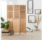 Homestyle4u Paravent Raumteiler Indoor Holz Trennwand Sichtschutz Rattan Optik