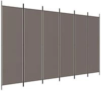 vidaXL Raumteiler 6-tlg. Paravent Anthrazit 300x220 cm Stoff, 1-tlg.