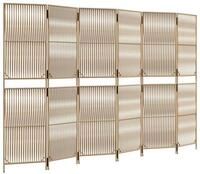 vidaXL Paravent, Raumteiler 6-tlg. Beige Poly Rattan